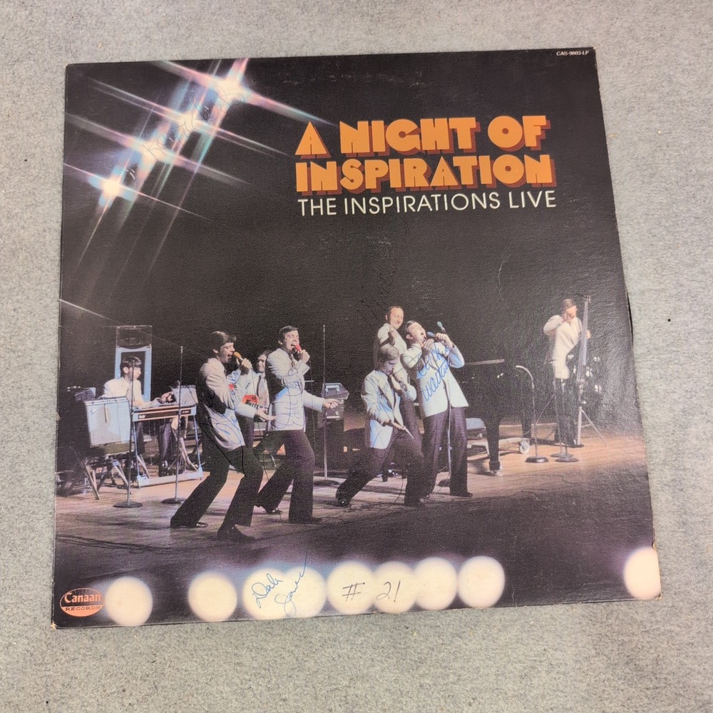 The Inspirations A Night of Inspiration Live Signed Vinyl LP Canaan CAS-9803-LP - Picture 1 of 5